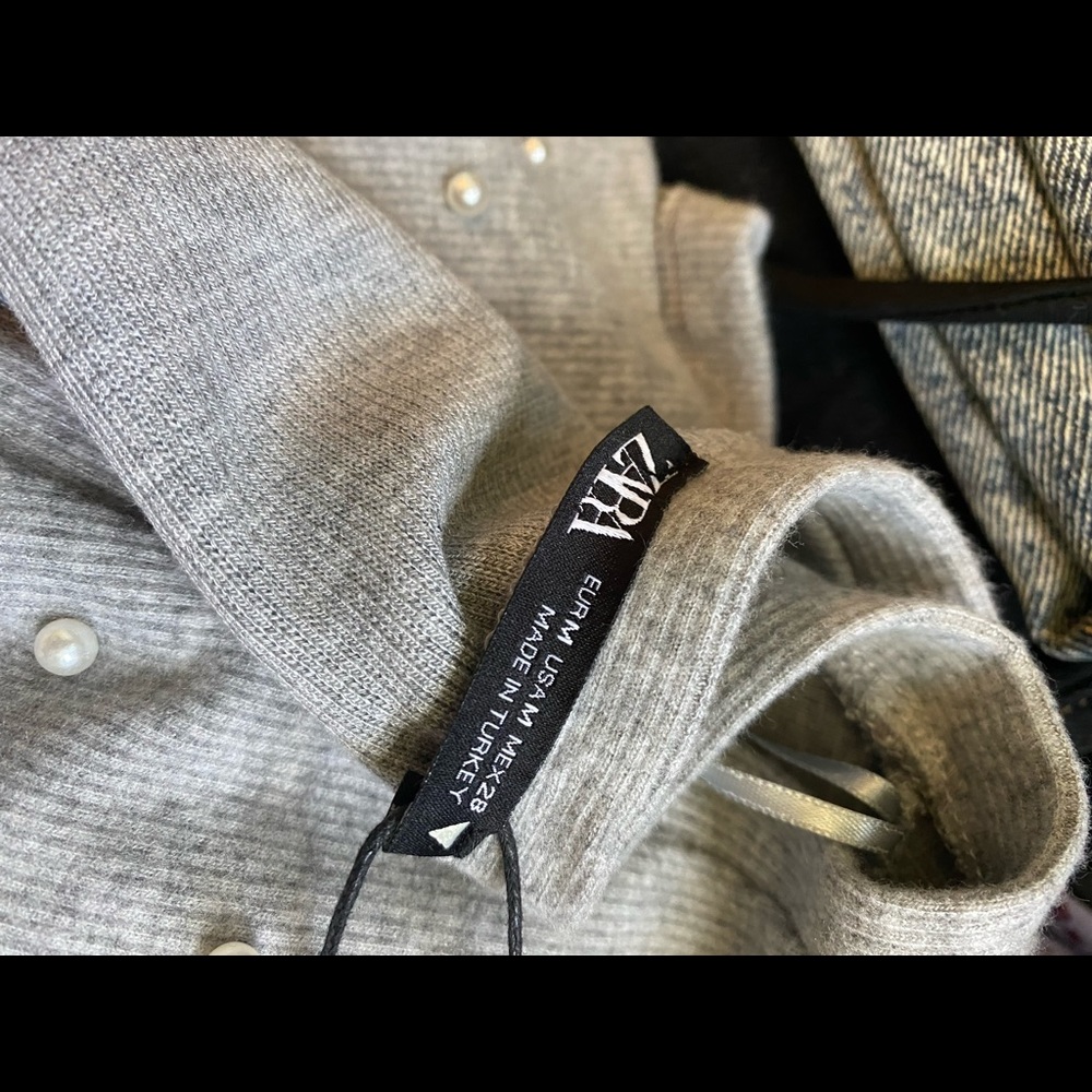 ZARA cropped pearl sweater NWT - Picture 4 of 4